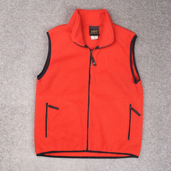 Helly Henson Daybreak Fleece Medium Orange Sleeveless Full Zip Collared Vest - Picture 1 of 10